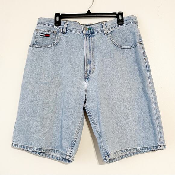 Tommy Hilfiger Vintage 80s 90s Jorts Light Blue Denim Cotton Jean Shorts - Picture 5 of 5